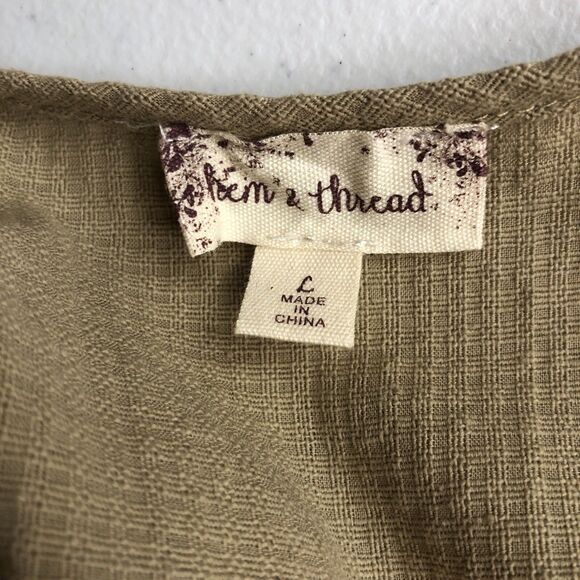 Hem & Thread Large Tan Womens Romper Jumper Cropped Overalls Pant NWOT - Picture 8 of 12